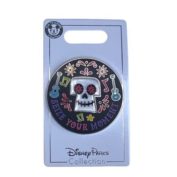 Disney Parks Coco Sugar Skull Seize Your Moment Pin - Picture 2 of 3